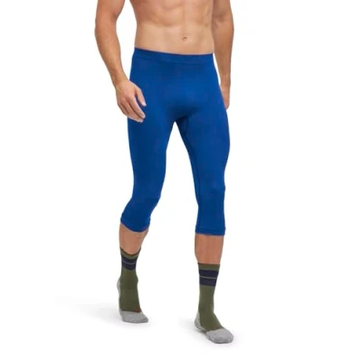 Imagen de Falke Warm 3/4 M TI Hilo Funcional Secado rápido Termo 1 Pieza, Capa de Base Inferior Hombre, Azul (Yve 6714) Nuevo ecológico, L