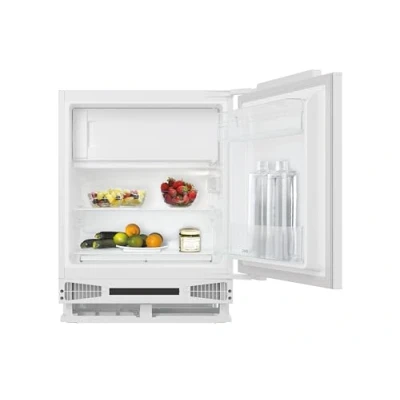 Imagen de Candy CM4SE68W, Frigorífico Mini Integrable Table Top, Ancho 60 cm, Altura 82 Capacidad 111L, Control Mecánico de la temperatura, Iluminación LED, Estantes Interiores Cristal, 40DB, Blanco