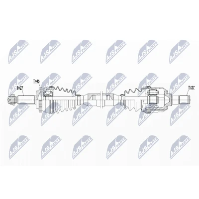 Imagen de NTY NPW HY 559 Árbol de transmisión Eje delantero, derecha 969 84 HYUNDAI: i30 II Familiar, KIA: cee‘d Sportswagon