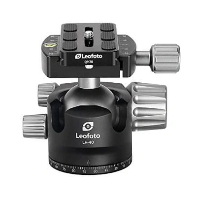 Imagen de Leofoto Cabezal de Bola LH 40 con Placa liberación rápida QP 70 Gran Capacidad Carga Ligero, sólido y fácil Usar 40+QP