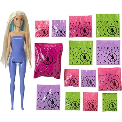 Imagen de Barbie Color Reveal Hada, muñeca Sorpresa con Accesorios de Moda, Pulsera Juguete y Mascota (Mattel GXV94)