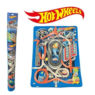 Imagen de ODS Tappeto Gioco Arredo Hot Wheels Alfombrilla de 120 x 90 cm, Multicolor, Media (42025)