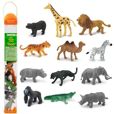 Imagen de 12 Figuras en Miniatura de Animales Salvajes Colección TOOBs Figurines Criaturas Safari No tóxicos y sin BPA Adecuados para niños 3 años adelante Ltd