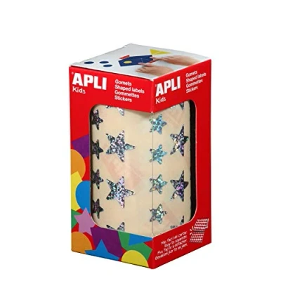 Imagen de APLI Kids 11635 Rollo de gomets estrella, color holográfico