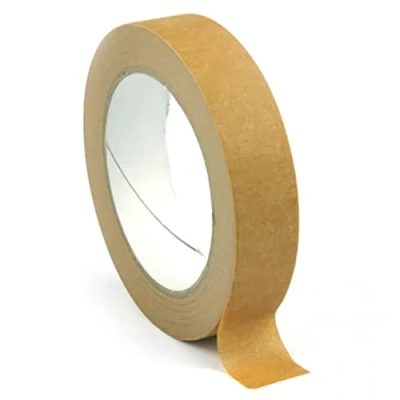 Imagen de 1 rollo de 25 mm x 50 metros cinta adhesiva papel kraft para enmarcar cuadros color marrón ecológico