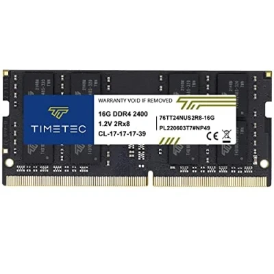 Imagen de Timetec 16GB DDR4 2400MHz PC4 19200 Non ECC Unbuffered 1.2V CL17 2Rx8 Dual Rank 260 Pin SODIMM Laptop Notebook PC Módulo de Memoria RAM Actualización (16GB)