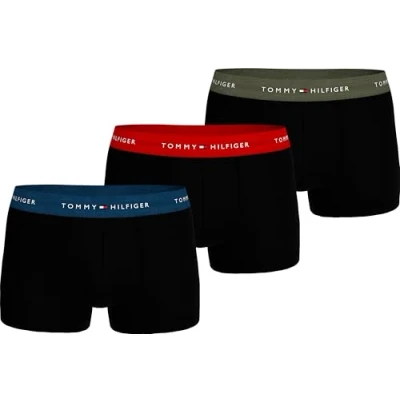 Imagen de Tommy Hilfiger Trunk 3 PACK Culotte, Hombre, Talla: Large, Indigo/red/olive