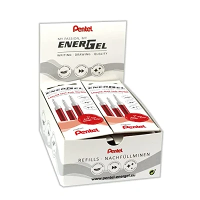 Imagen de Pentel LR7 3B Recambio para bolígrafos EnerGel 0,7 Ball = 0,35 mm de grosor trazo, 3 unidades, color rojo