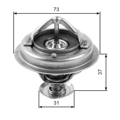 Imagen de GATES TH24582G1 Termostato, refrigerante 82 con juntas sin carcasa (cárter) TOYOTA: Land Cruiser Prado 70 SUV, 60, 40 SUV