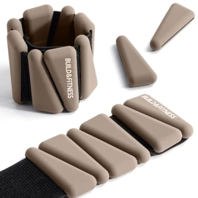Imagen de Pesas de muñeca y tobillo, bandas ajustables para entrenamientos mujeres hombres, juego 2, 1 lb cada una. Trotar, caminar,pilates, aeróbic, entrenamiento fuerza (Moca, kg (2 * 0,5 kg))