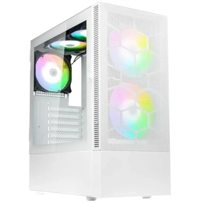 Imagen de Kolink Observatory MX Mesh Carcasa para PC Umbra ARGB, panel frontal de acero fijo PSU, placa malla, SPCC, torre midi, color blanco