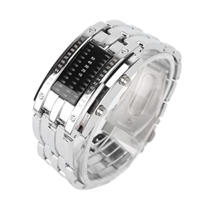 Imagen de Reloj LED, Pantalla de Modo Binario ElectróNico LED Resistente Al Agua para Hombres Uso Diario L