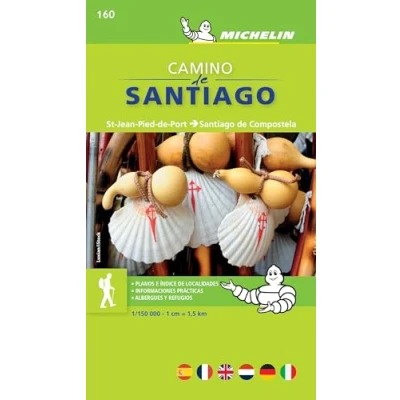 Imagen de Mapa Guía Camino de Santiago: St Jean Pied Port Santiago Compostela 1/150 000: 160 (Mapas Temáticos Michelin)