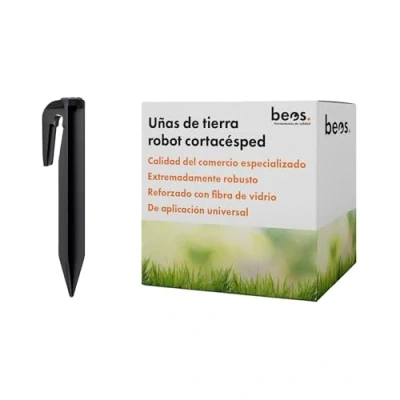 Imagen de BEOS® Premium piquetas de Tierra para Cables delimitadores Robots cortacésped 250 reforzadas con Fibra Vidrio Uso Universal Worx, Gardena, Husqvarna, Bosch, Stihl