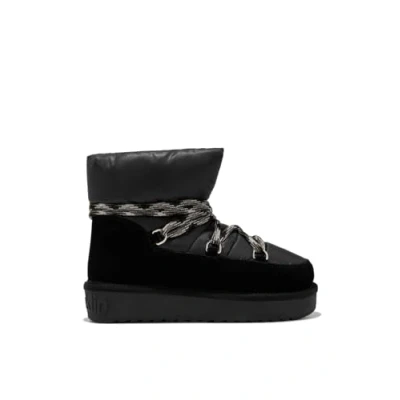 Imagen de D.Franklin Botas Australianas Nordic Acabado Acolchado Nova Low Bomb Negro para Mujer Moda casual (Talla 40)