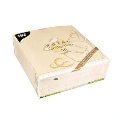 Imagen de Papstar, Royal Collection Juego de 50 servilletas (Pliegue 1/4, 40 cm x Oro Festive Moments, # 86297