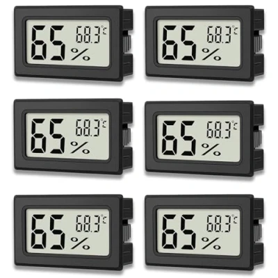 Imagen de zoerbufan 6 Piezas Higrometro Digital Mini Termometro, Medidor De Humedad Interior con Celsius Para Controlar La Temperatura y Medir Comodidad En Oficina Casa