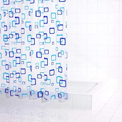 Imagen de Ridder 130380 Retro Cortina de Ducha con Estampado (180 x 200 cm), Color Blanco y Azul