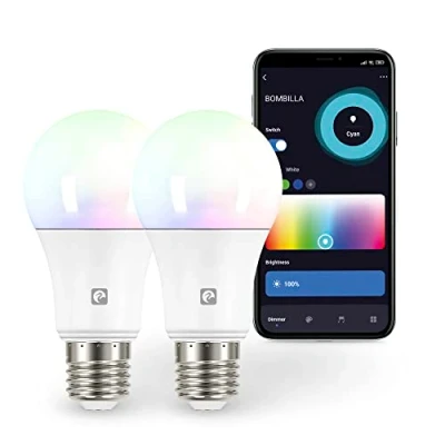 Imagen de Garza Smart Pack 2 Bombilla LED Inteligente WiFi Estándar A60, 11W (equivale a 75W incandescencia), E27, RGB + CCT, Intensidad regulable, Programable, Control voz y app, Alexa/Google, 2.4GHz