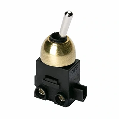 Imagen de ORION LIGHTSTYLE Interruptor basculante ON/OFF encendido/apagado 250 V, luces de 1 polo, 2 (1) A LS 2, color dorado y plateado antiguo, lámparas mesa, pared (acero inoxidable)