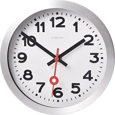 Imagen de NeXtime 3998AR Station Number Index Reloj de Pared, Blanco, 19 cm