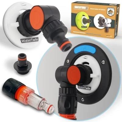 Imagen de MaJoCompTec® WATERTWIN Juego de filtros agua para depósito agua, accesorios tapa autocaravanas, compatible con Gardena, tipo 3 pines D: 78 (juego limpio)