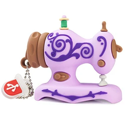 Imagen de leizhan Memoria USB 32GB Máquina de Coser púrpura,Pendrive 2.0 Flash Drive Impermeable Silicona Regalo para Niños,Estudiantes(Máquina púrpura,32GB)