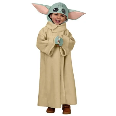 Imagen de RUBIES Disfraz oficial para bebé Yoda Talla 4 6 años niño con un abrigo largo de forro polar, manos espuma y pasamontañas acolchadas