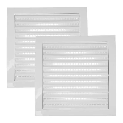 Imagen de Vent Systems Ø125 mm, blanco, 190x190 2 piezas, cubierta de ranura ventilación para secadoras, aberturas y tubo aire escape, adecuado el área al libre