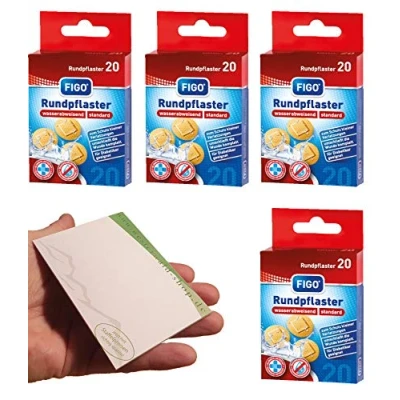 Imagen de Varivendo Bloc de notas y Figo tiritas para heridas redondas, 80 unidades, color carne