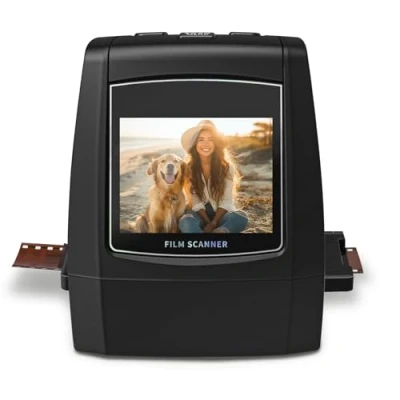 Imagen de Super 8 Film Scanner, convertidor en vídeo digital (3&quot;, 5&quot;, 7&quot; y 9&quot; 8/8 mm rollos de película) MovieMaker Digitalizar, con tarjeta memoria 32 GB LCD 2,4&quot;