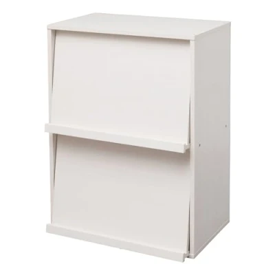 Imagen de Iris Ohyama, mobiliario, biblioteca, estante de almacenamiento, 2 puertas plegables, diseño, sólido, moderno, multi uso, escritorio, habitación, salón Flap Rack Chr White Oak