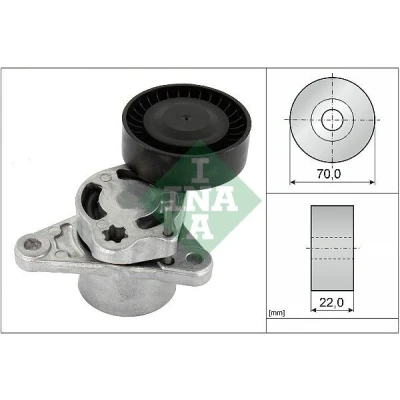 Imagen de INA 534 0709 10 Brazo tensor, correa trapecial poli V MERCEDES BENZ: Sprinter 3.5 t Furgón, Clase C Berlina,