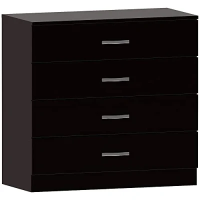 Imagen de Vida Designs Riano cajonera, Madera, Negro, 72 x 75 36 cm