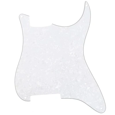 Imagen de Musiclily 4 Agujeros Pickguard Golpeador Sin Fresados y potenciómetros para Guitarra ST Style,4 capas White Pearl
