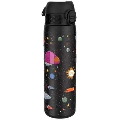 Imagen de ion8 Botella Agua Acero Inoxidable Termica, 500ml, a Prueba de Fugas, Fácil Abrir, Cerradura Segura, Aptas para Lavavajillas, Adapta Portavasos, Asa Transporte, Diseño Naves espaciales