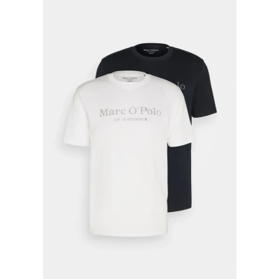 Imagen de Marc O&#039;Polo BIG LOGO 2 PACK Camiseta estampada, Hombre, Talla: Medium, White/dark blue