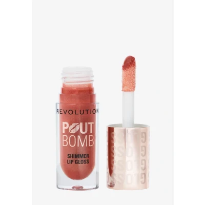 Imagen de Revolution, Pout Bomb Shimmer Gloss, Brillo Labial con Efecto Mojado y Destellos, Ácido Hialurónico Aroma a Vainilla Dulce, Nude Glow