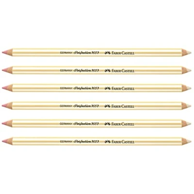 Imagen de Faber Castell 205021 Lápiz de borrar Perfection 7057, doble cara, suave y duro, 6 unidades