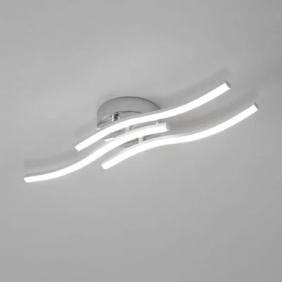 Imagen de Comely Lamparas de Techo LED, 18W 3 Diseños Onda Luz Plafon LED Moderna para Sala Estar, Dormitorio, Comedor, Blanco Frío 6500K (Plateado