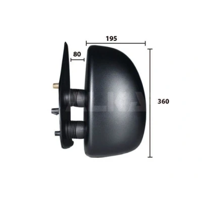 Imagen de espejo retrovisor Alkar 9254961 izquierda manual con gran angular, brazo corto de espejo, convexo para vehíc. volante a la