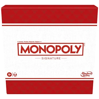 Imagen de Monopoly Signature, Juego de Mesa Familiar para 2 a 6 Jugadores, Embalaje y Elementos Premium, Almacenamiento Integrado, Desde 8 años
