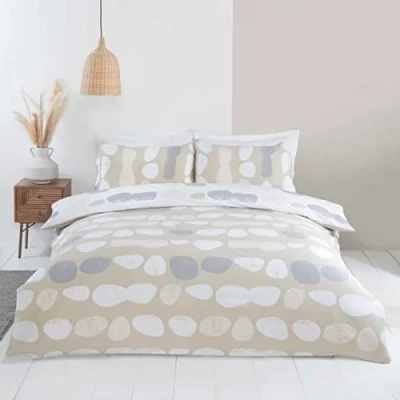 Imagen de Rapport Home Truro Mircrofibre Juego de Funda nórdica Reversible para Cama Doble, Color Crema