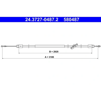 Imagen de ATE 24.3727 0487.2 Cable de Freno Mano 3185 MERCEDES BENZ: Vito Bus, Mixto