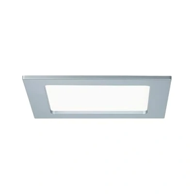 Imagen de Paulmann 92077 panel empotrable LED, plafón cuadrado 12 W luz 4000 K blanco neutro, LED cromo mate IP44 resistente a salpicaduras de agua, con fuente incluida