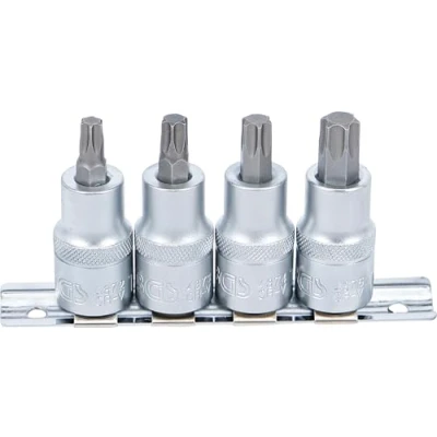 Imagen de BGS 8886 Juego de puntas vaso entrada 12,5 mm (1/2&quot;) perfil en T (para Torx) T40 T55 4 piezas