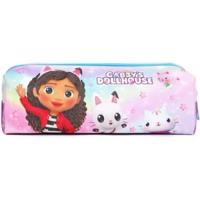 Imagen de TDL Gabbys Estuche para lápices de casa muñecas Con cremallera niñas, color rosa, el regreso a clases, Pink,