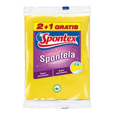 Imagen de Spontex 4310005 Bayetas Absorbentes de Celulosa, Finas con Malla Reforzada, 3 Unidades