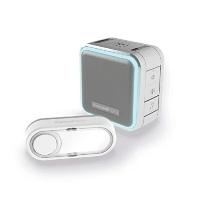 Imagen de Honeywell Home DC515SG Kit Timbre sin Hilos, Portátil, 150 m 6 Tunes 84Db Halo Plata, S