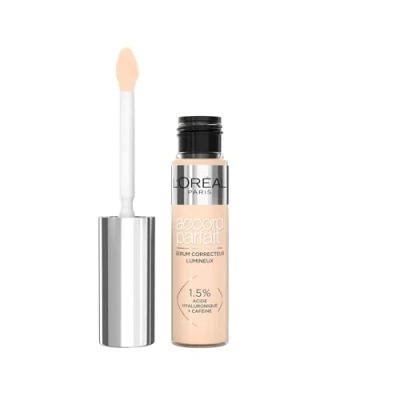 Imagen de L&#039;Oréal Paris Sérum Corrector Iluminador, Cobertura Media, Acabado Radiante, con 1,5% Ácido Hialurónico y Cafeína, Accord Parfait, Tono 1R, 10ml